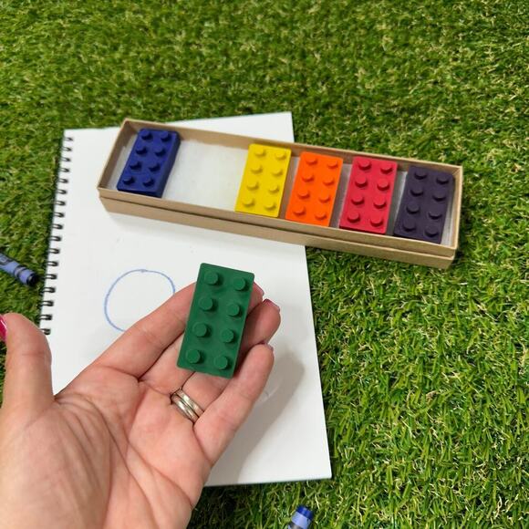 2/$24 Building Bricks Blocks Crayons (6), Kids Girls Boys Gender Neutral Gift - Picture 3 of 10